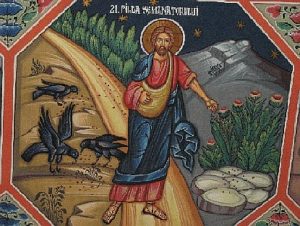 An icon depicting the Sower. In Sts. Konstantine and Helen Orthodox Church, Cluj, Romania.