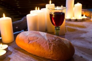 Communion bread and cup.