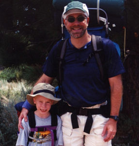 Nathan, with Mark D. Roberts on Nathan’s first backpacking trip.