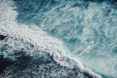 A turbulent sea.
